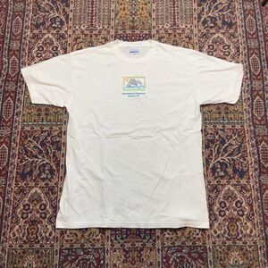 VTG Downtown Aquarium Denver CO Embroidered Dolphin White T-Shirt Large Cotton